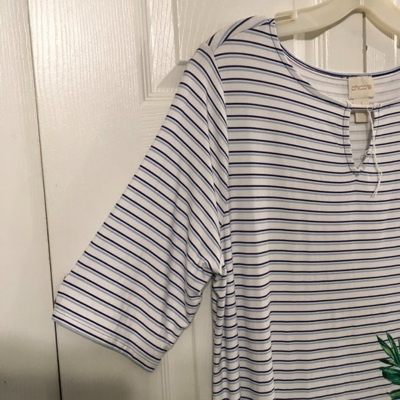 Chico's T-Shirt Dress Floral Size 1 NWOT - Picture 4 of 6